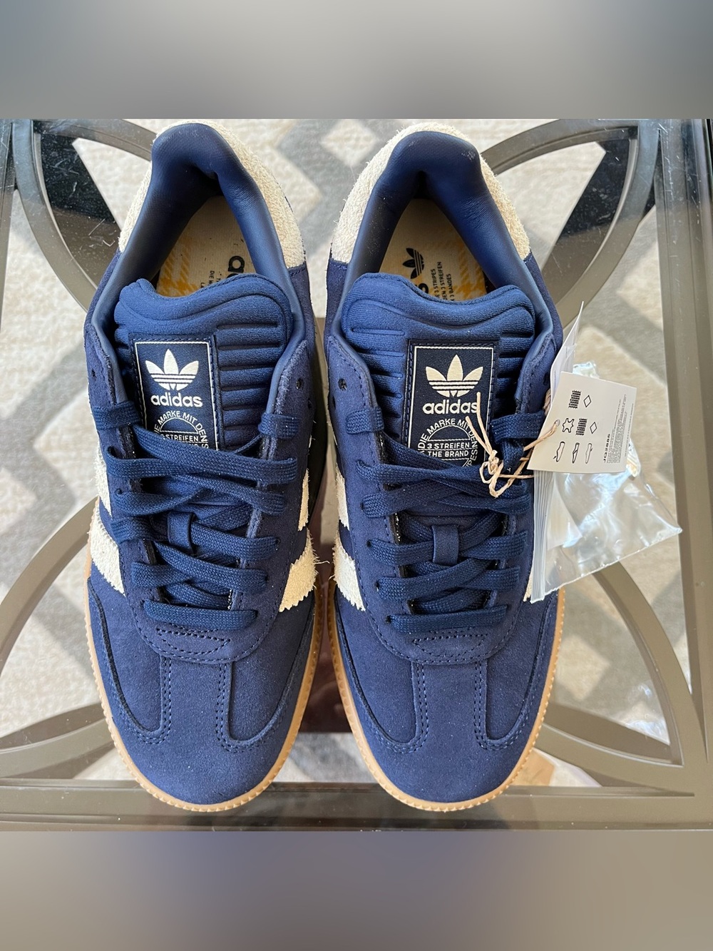Sz 9 adidas Samba XLG "Night Indigo / Warm Vanilla / Gum" Low Top Suede JQ2885 - Picture 4 of 8